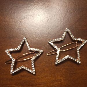 - Rhinestone Star Shape Hair pins on Rose Gold-colored Metal